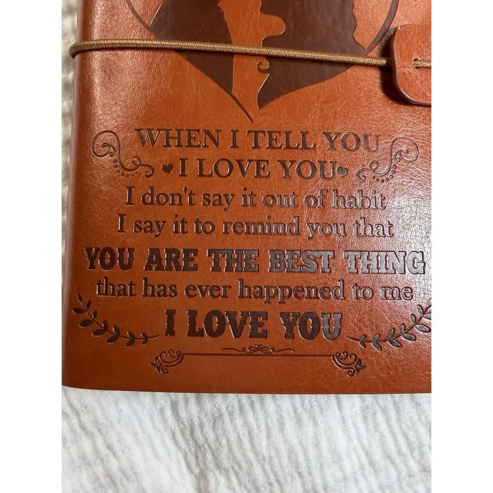 New To My Georgous Wife From Husband Brown Leather Journal Keeper Engraved Love